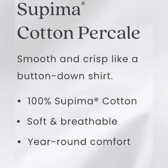 The Company Store Legends Hotel Supima Cotton Percale Fitted Sheet King Size-NIP - Picture 4 of 6